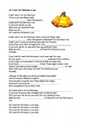 English Worksheet: All I want for Christmas