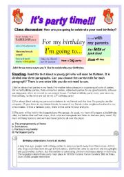 English Worksheet: Parties