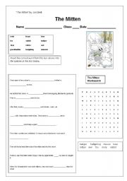 English Worksheet: The Mitten Worksheet