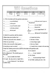 English Worksheet: WH questions