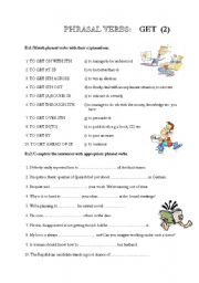 English Worksheet: PHRASAL VERBS WITH GET (2 OF 3)
