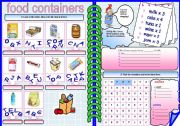 English Worksheet: food containers