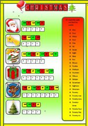 English Worksheet: Christmas and Numbers