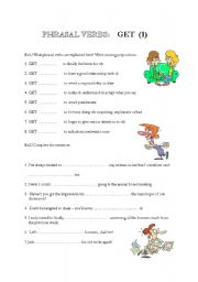 English Worksheet: PHRASAL VERBS WITH GET (1 of 3)