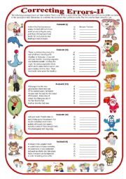 English Worksheet: Correcting Errors-II (with answer key)