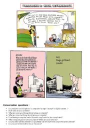 HANDY THEMATIC COLLECTION of cartoons, vocabulary, conversation questions and essay topics Part 5 - HIGH TECHNOLOGY
