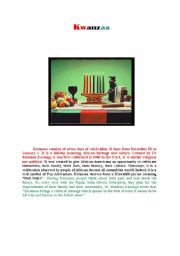 English worksheet: Kwanzaa