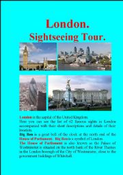 English Worksheet: London. Sightseeing Tour. Encyclopedia. PART-1.