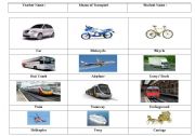 English worksheet: Means of transports