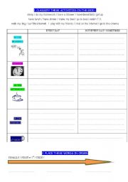 English worksheet: prepartion for daily routines 