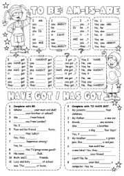 English Worksheet: Verb to BE vs. to HAVE GOT