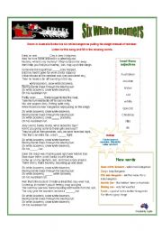 English Worksheet: Australian Christmas Song: Six White Boomers [kangaroos]