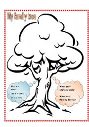 English Worksheet: My family tree project