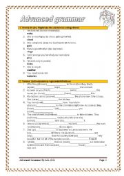 English Worksheet: 7 pages/10 exercises/more than 100 sentences Advanced grammar with a KEY