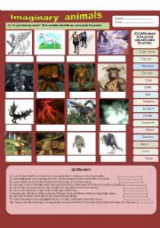 English Worksheet: Imaginary animals (part 1)