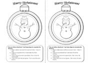 Christmas Snowman Activity for Following Instructions