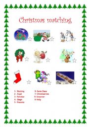 English worksheet: CHRISTMAS MATCHING