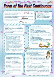 English Worksheet: Form of the past continuous