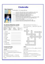 English Worksheet: Cinderella Book Reading activity card (with answers)UPDATED!