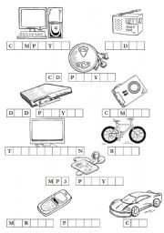 English worksheet: Technology - anagram