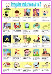 English Worksheet: irregular verbs from A TO Z 