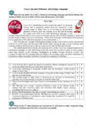 English Worksheet: Coca-Cola and Christmas Advertising Campaign