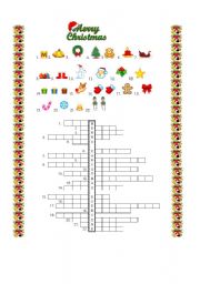 English Worksheet: Christmas Crossword 