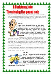English Worksheet: A Christmas joke 