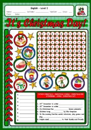 English Worksheet: ITS CHRISTMAS DAY 3