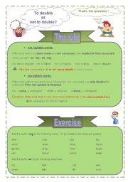 English Worksheet: To double or not to double the last consonant, that�s the question!