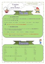 English Worksheet: To double or not to double the last consonant, thats the question!