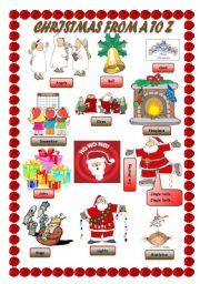 English Worksheet: CHRISTMAS FROM A TO Z