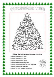 English Worksheet: Christmas tree