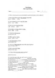 English worksheet: Starter review ( present simple , articles, pres. continuous and future