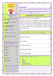English Worksheet: Jills routine (09.12.09)