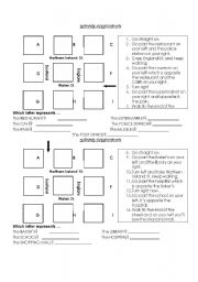 English Worksheet: giving directions