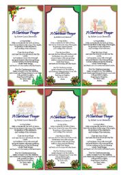 Christmas Bookmarks [A Christmas Prayer, by Robert Louis Stevenson]