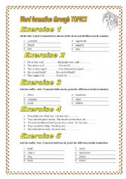 7 exercises Word Formation through TOPICS 