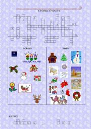 English Worksheet: Christmas Crossword