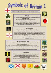 English Worksheet: Symbols of Britain part1