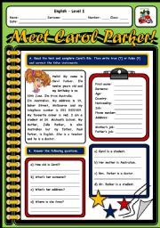 English Worksheet: PERSONAL INFORMATION (2 PAGES)