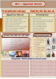 English Worksheet: Question Words - WH 1