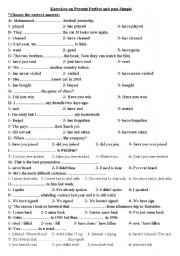 English Worksheet: present perfect and past simple