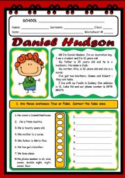 English Worksheet: PERSONAL INFORMATION ( 2 PAGES)