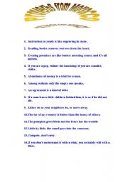 English worksheet: PROVERBS