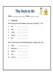 English Worksheet: Verb To Be Quiz 5 pages