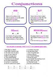 English Worksheet: Conjunctions