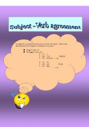 English worksheet: Subject & Verb must agree