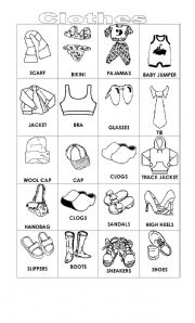 English Worksheet: CLOTHES  SECOND PART