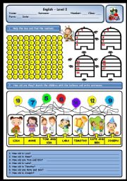 English Worksheet: CARDINAL NUMBERS AND AGE